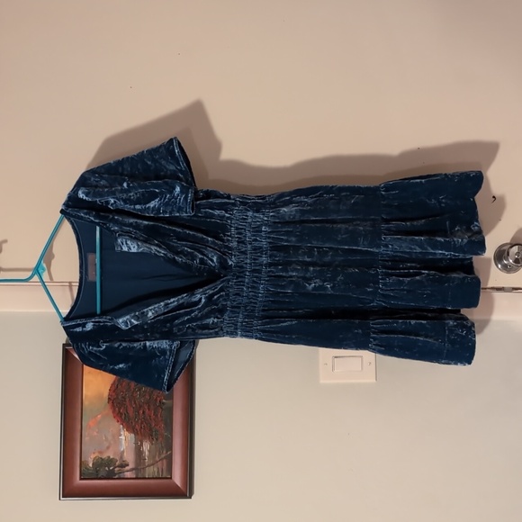 Anthropologie Somerset Velvet mini dress blue - Picture 2 of 2
